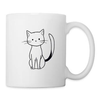 cute cat animal icon cartoon - Mug - white - Right