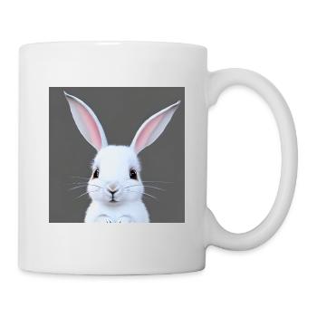 Süßer Weißer Hase Osterhase - Tasse - Weiß - Rechts