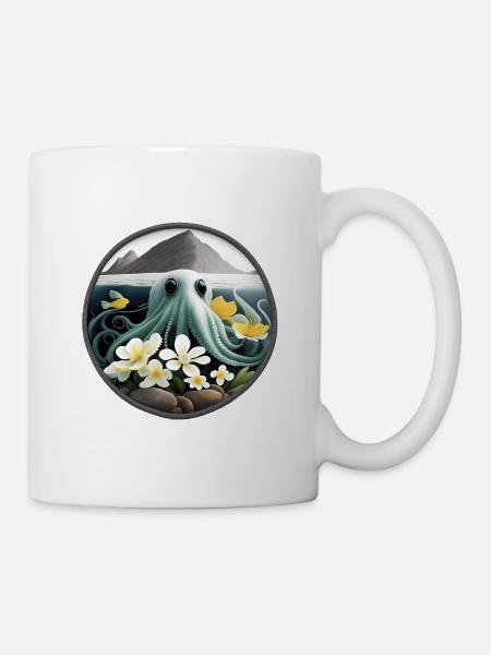 Tintenfisch - Tasse - Weiß