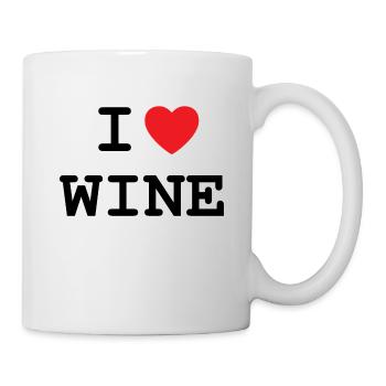 I love wine - T-shirt with heart - Mug - white - Right