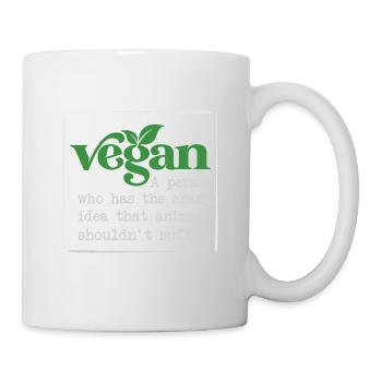 Vegan Fleischlos Tierlieb & Veganer - Tasse - Weiß - Rechts