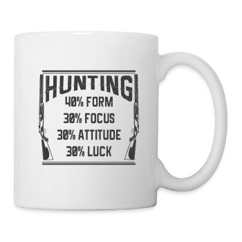 Jagen Jagdspruch & Jäger Geschenkidee - Tasse - Weiß - Rechts