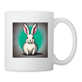 Motif lapin blanc lapin blanc - Mug blanc - blanc - Droite