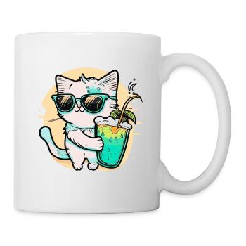 Le chat le plus cool de la plage - Mug blanc - blanc - Droite
