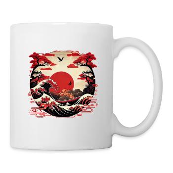 Japanese Art Sea Waves with Sun - Comic - Mug - white - Right