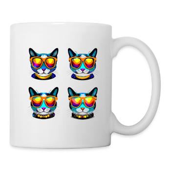 Cat Glasses Gold - Mug - white - Right