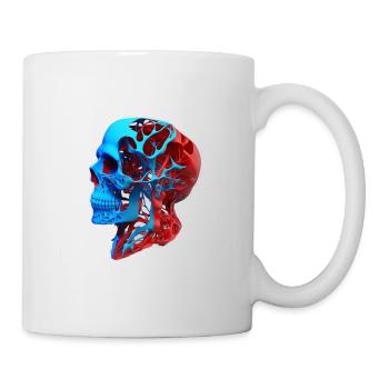 Anatomical drawing head red blue - Mug - white - Right