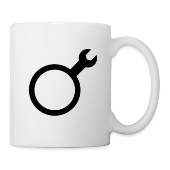 Mechanischer männlicher Stecker - Tasse - Weiß - Rechts