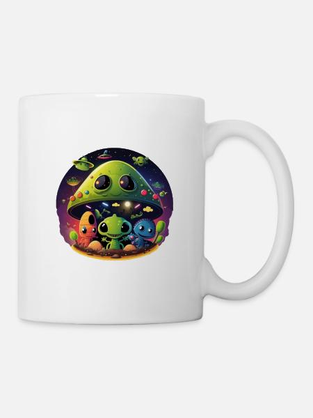 Children UFO Alien Around Aliens - Mug - white
