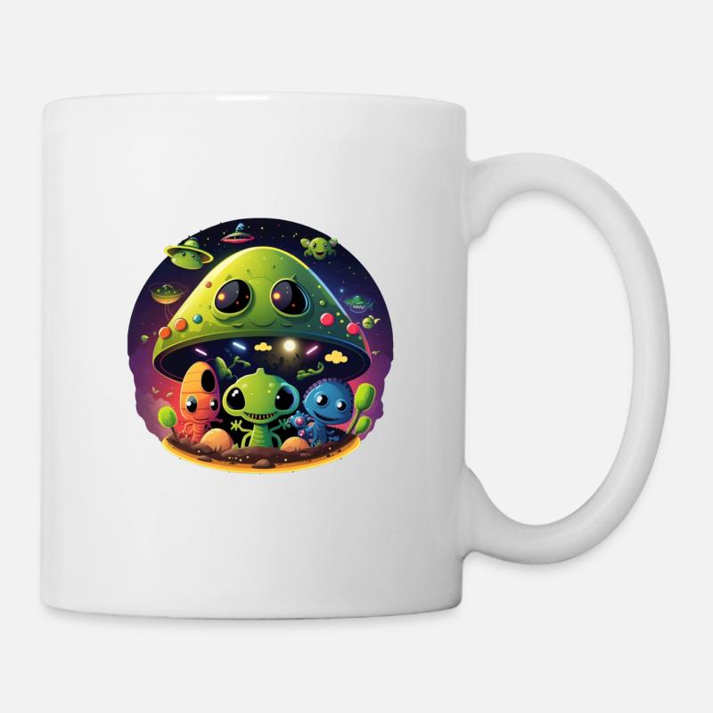 Kinder Ufo Alien Rund Außerirdische - Tasse - Weiß