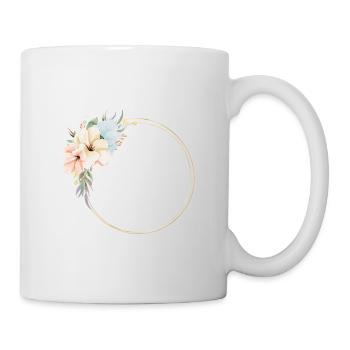 Modern Pastel flower circle customizable - Mug - white - Right