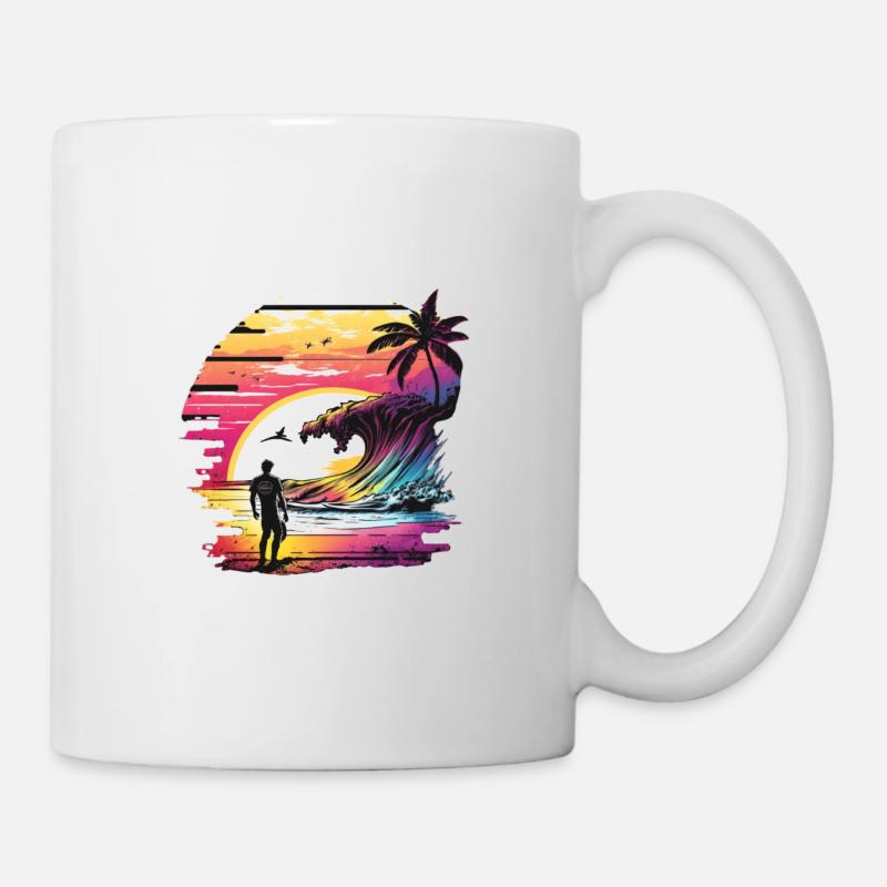 Surfer Surfer Sunset Surfing - Mug - white