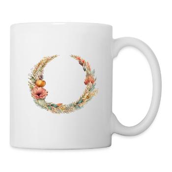 Couronne de fleurs boho personnalisable - Mug blanc - blanc - Droite