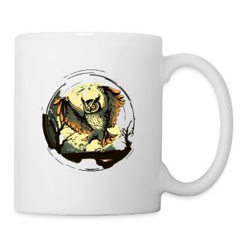 Owl in the moonlight - Mug - white - Right