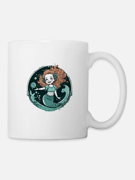 Mermaid with red hair - Mug - white