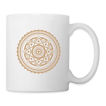 Goldenes Zen-Mandala - Tasse - Weiß - Rechts