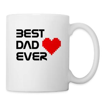 BEST DAD EVER mit Pixelherz - Tasse - Weiß - Rechts
