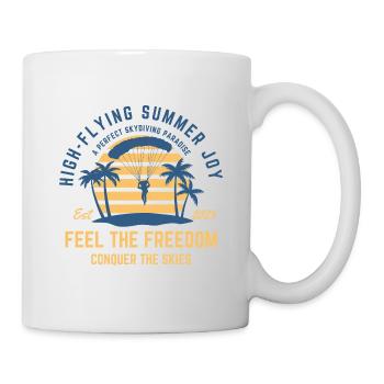 Parachutisme d’été sur la plage sous les palmiers - Mug blanc - blanc - Droite