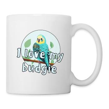 I love my Budgie T-Shirt - Wellensittich Tee - Tasse - Weiß - Rechts