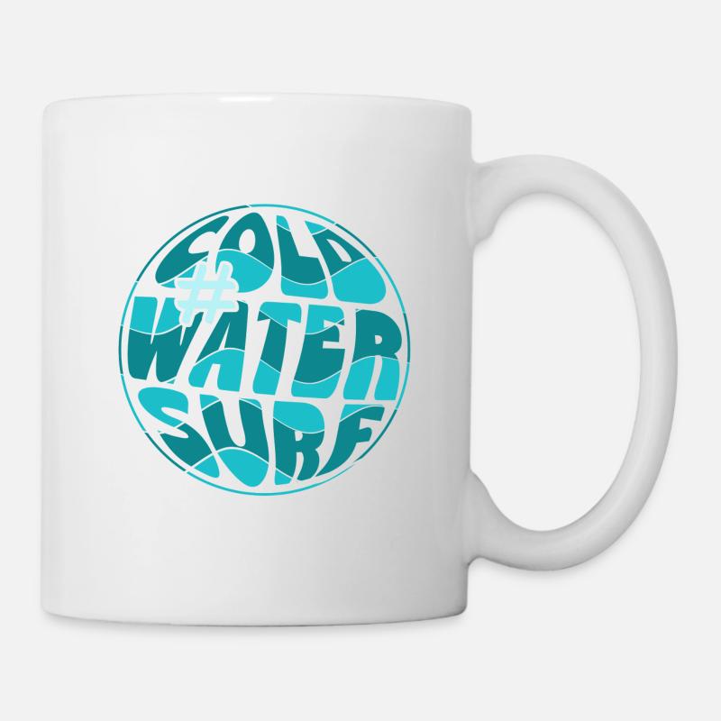 #coldwatersurf Retrowave Wellenreiten - Tasse - Weiß
