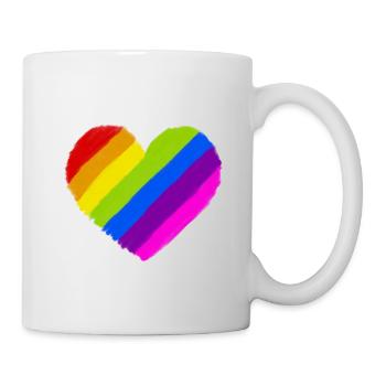 Pride Regenbogen Herz - Tasse - Weiß - Rechts