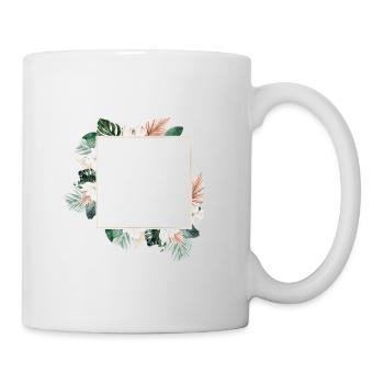 Modern Blumen Tropic personalisierbar - Tasse - Weiß - Rechts