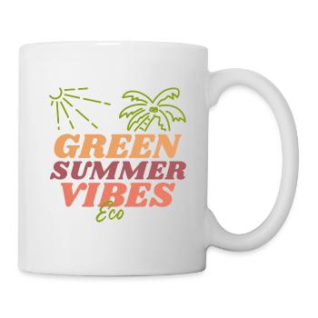 Green Summer Vibrations, nachhaltiger Sommer - Tasse - Weiß - Rechts