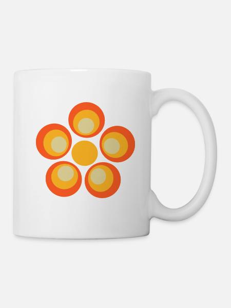 des années 70 motif de fleur - Mug blanc - blanc