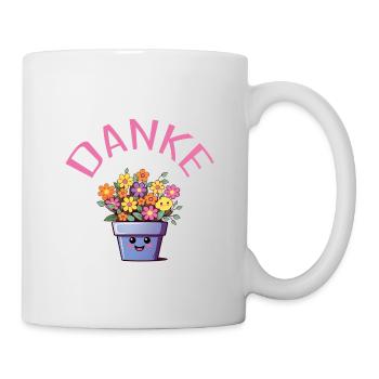 Danke! Blumen-Pott personalisierbar - Tasse - Weiß - Rechts