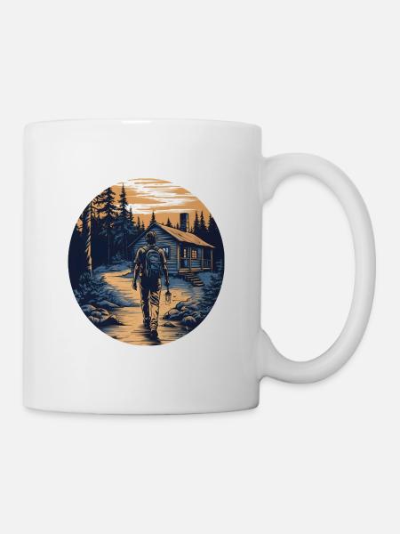 randonnée, camping, randonnée pédestre, randonnée pédestre, cadeau - Mug blanc - blanc