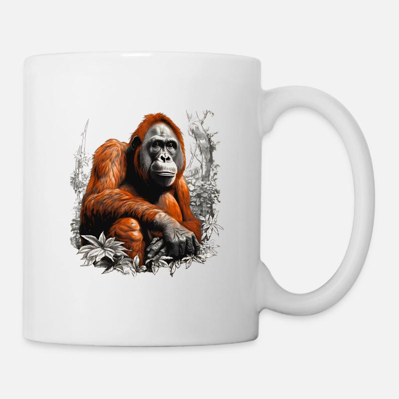 Orang-Utans leben auf Borneo und Sumatra - Tasse - Weiß