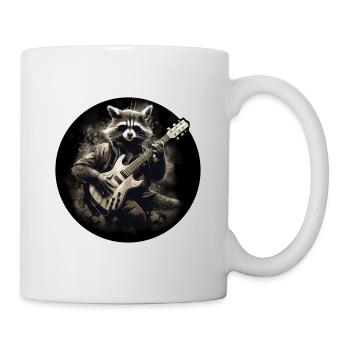 Raccoon playing guitar 4 - Mug - white - Right