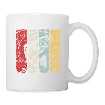 Angeln Fisch am Haken Retro Vintage Geschenk - Tasse - Weiß - Rechts