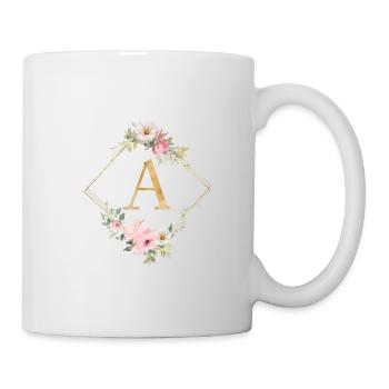 Customizable Monogram A Pastel Floral - Mug - white - Right