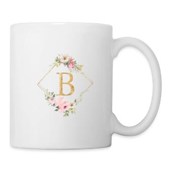Customisable Monogram B Pastel Floral - Mug - white - Right