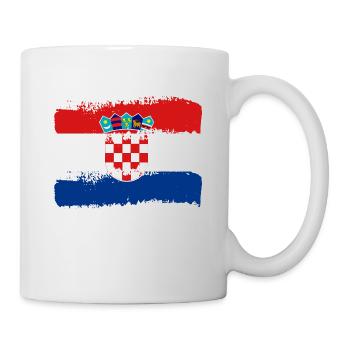 Drapeau de la Croatie Adriatique Zagreb Drapeau croate - Mug blanc - blanc - Droite