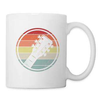 akustische Gitarre Retro Vintage Gitarrist Musik - Tasse - Weiß - Rechts