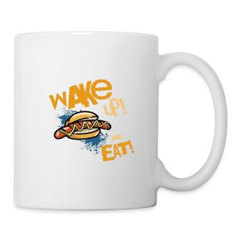 Wake Up And Eat Bratwurst Brötchen - Tasse - Weiß - Rechts