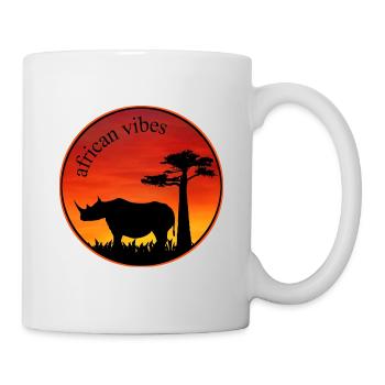 nashorn 1 sonnenuntergang - Tasse - Weiß - Rechts