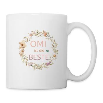 Omi ist die Beste! Personalisierbares Design - Tasse - Weiß - Rechts