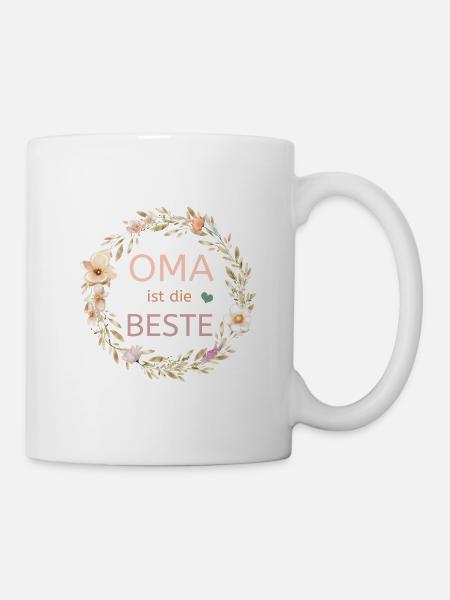 Oma ist die Beste! Personalisierbares Design - Tasse - Weiß