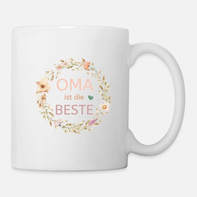 Oma ist die Beste! Personalisierbares Design - Tasse - Weiß