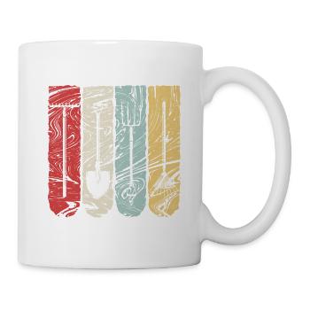 Rechen Bauer Werkzeug Retro Vintage Landwirt - Tasse - Weiß - Rechts