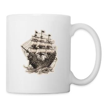 Piraten Schiff - Tasse - Weiß - Rechts
