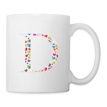 Modèle de cœur personnalisable Monogram D - Mug blanc - blanc - Droite