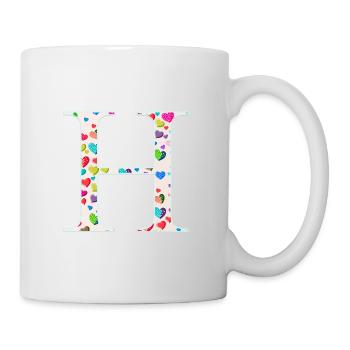 Monogramme H Coeur personnalisable - Mug blanc - blanc - Droite