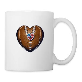 American Football Ball Love Heart For Fans Players - Mug - white - Right