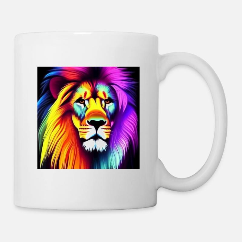 KI Lion abstract - Tasse - Weiß