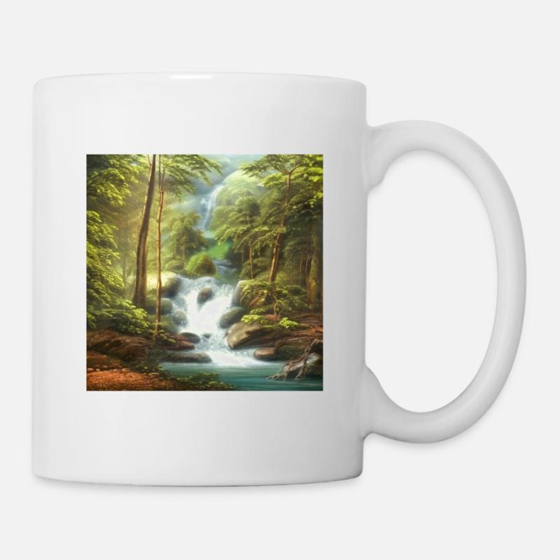 Bach im Wald - Tasse - Weiß