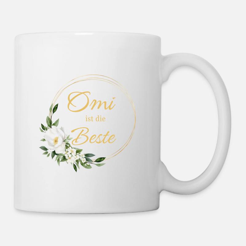 Omi ist die Beste! Personalisierbares Design - Tasse - Weiß